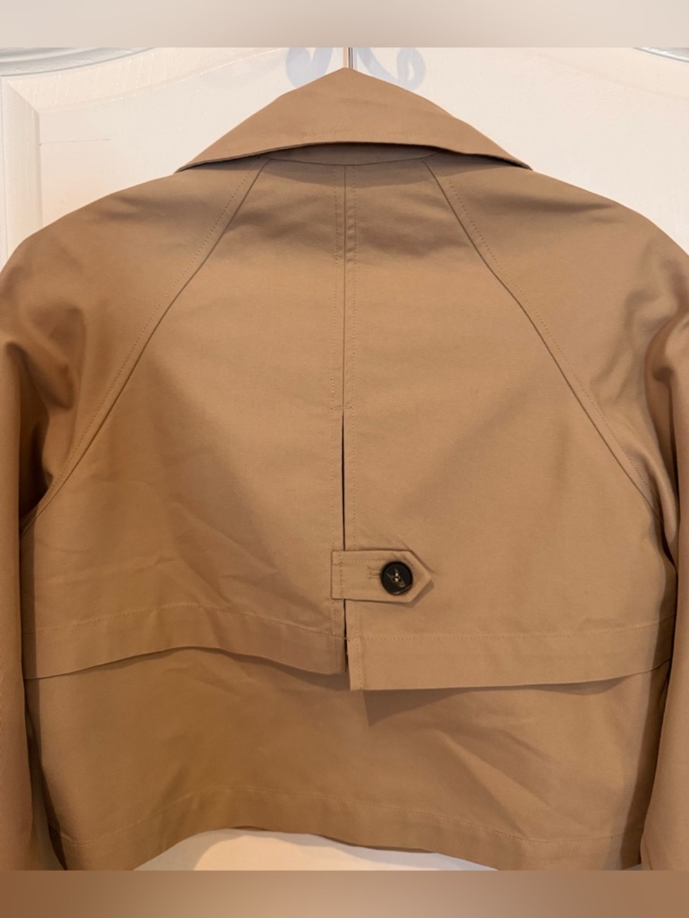 ZARA Crossover Cropped Trench Coat Jacket XS Taupe Brown NWOT - Picture 9 of 12